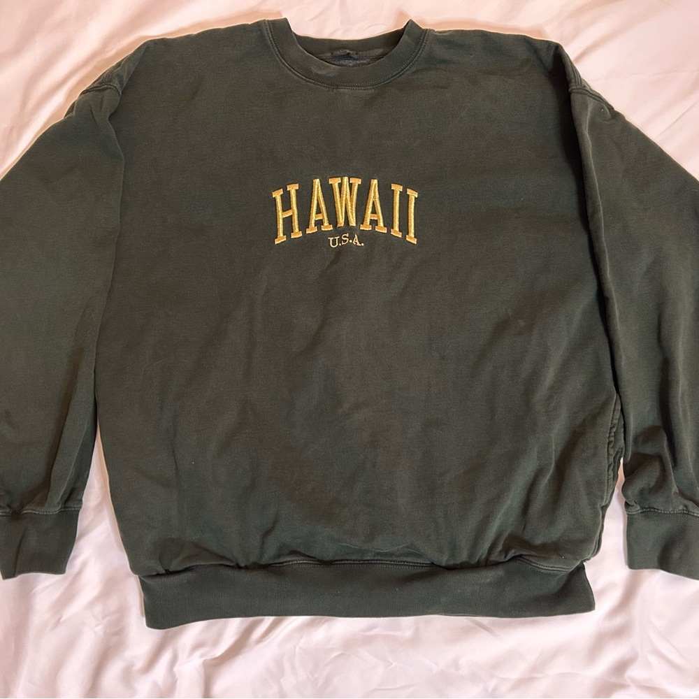 green hawaii brandy melville over sized crewneck